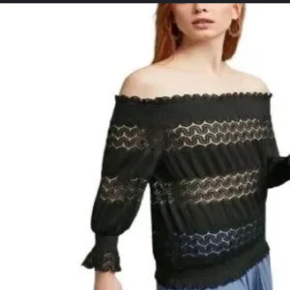 Deletta Black Off-Shoulder Blouse